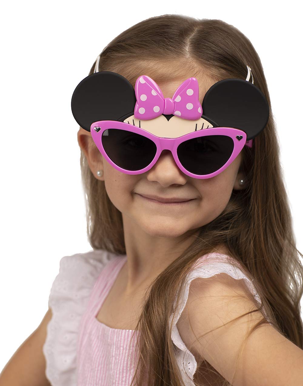 Sun-Staches Disney Minnie Mouse Pink Bow Lil' Characters Sunglasses Instant Costume Party Favors UV400, (Model: SG3732)