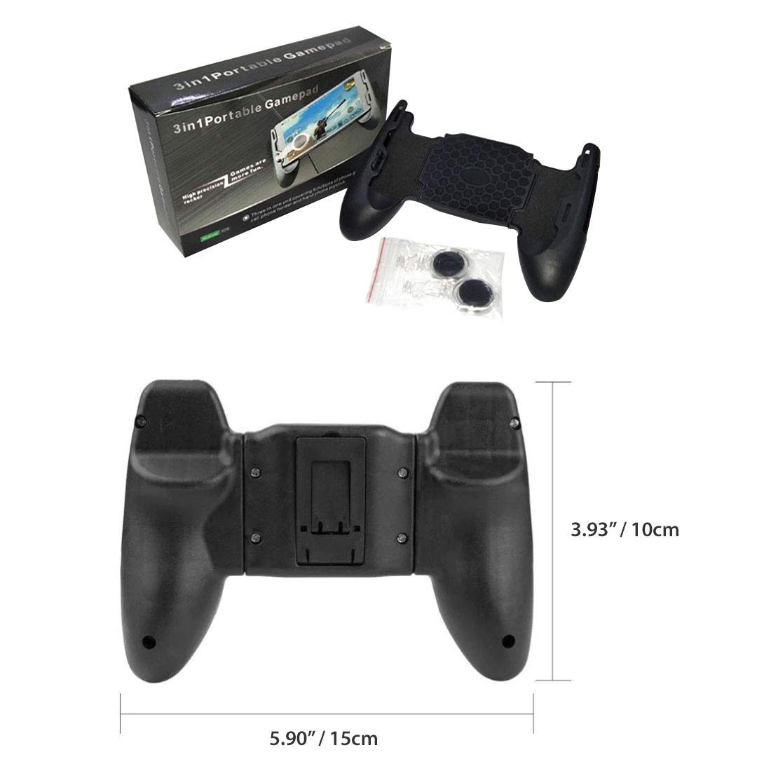 Mobile Joystick Controller Grip Case for Smartphones, Mobile Phone Gaming Grip with Joystick, Controller Holder Ergonomic Design (Black Type 01)