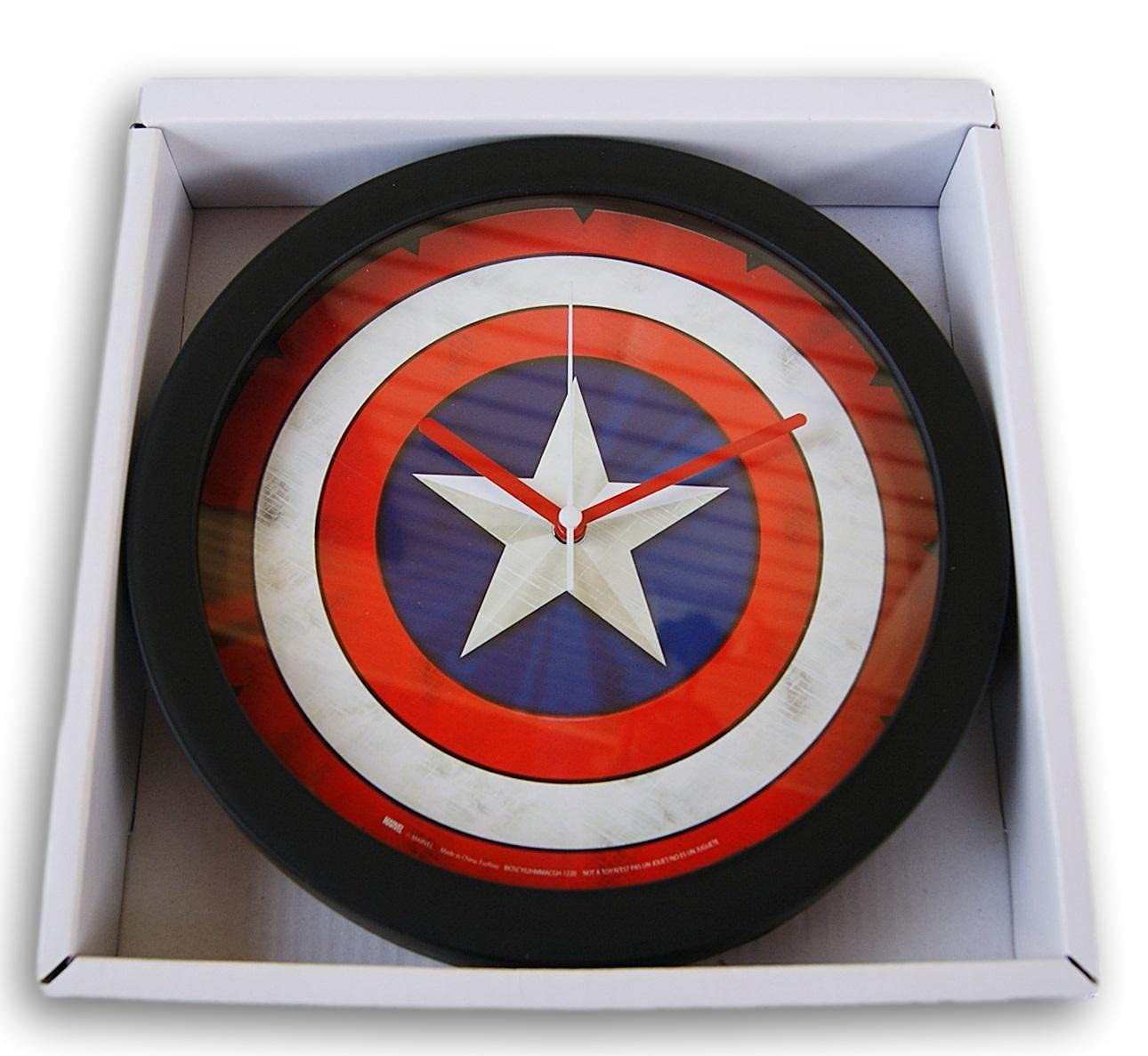 Summer Decor Captain America Themed Analog Wall Clock - 9.5 Inch Diameter