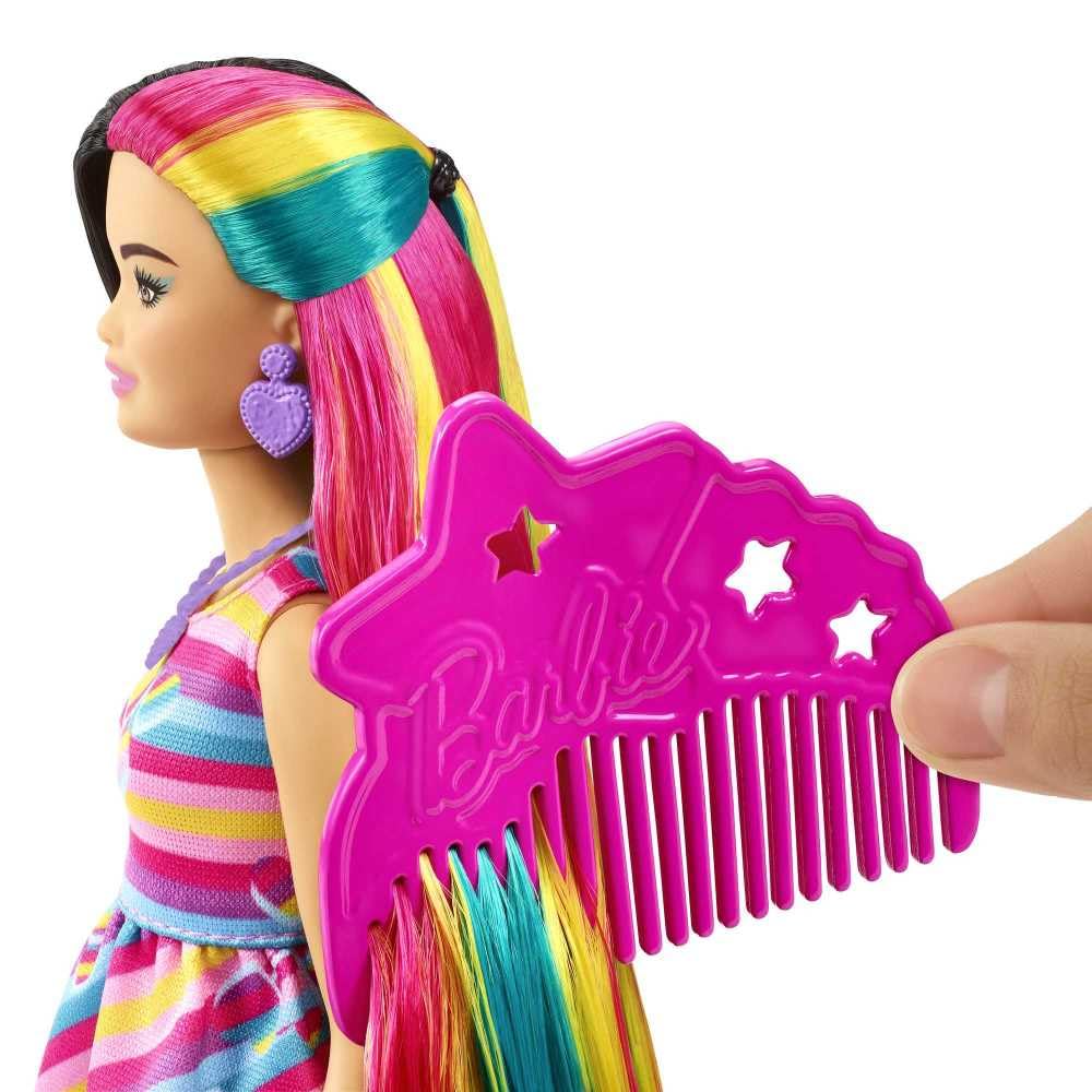 Barbie Totally Hair Doll, Heart-Themed with 8.5-inch Fantasy Hair & 15 Styling Accessories (8 with Color-Change Feature)