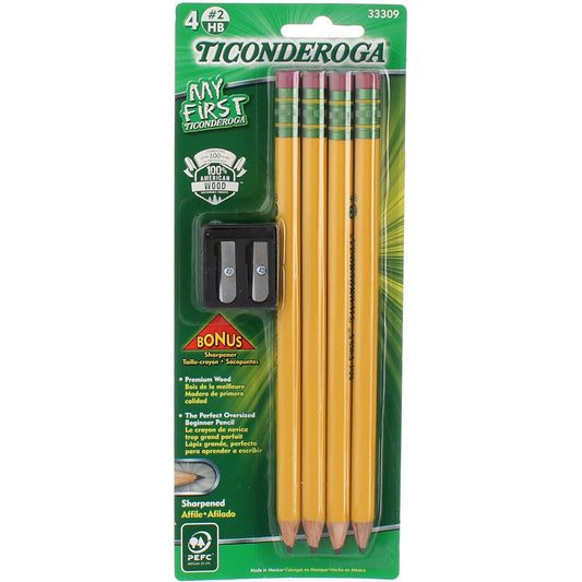 My First Ticonderoga Primary Pencil and Bonus Sharpener- 2 Pk