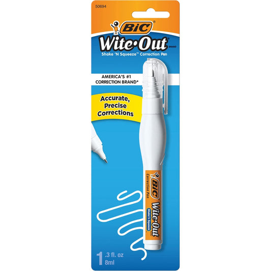Bic WOSQPP11 Correction Pen Fast Drying Needlepoint Tip 8ml WE