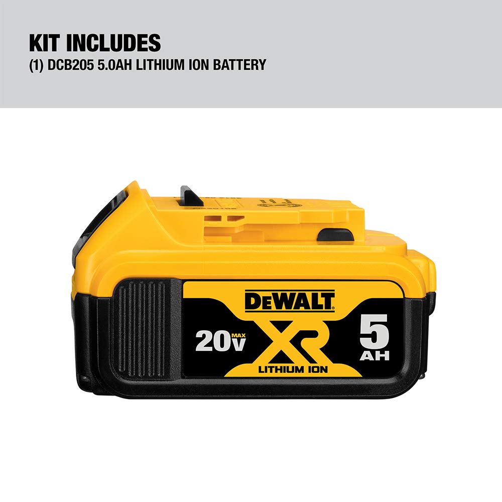 DEWALT 20V MAX XR Battery, Lithium Ion, 5.0Ah (DCB205), Multi
