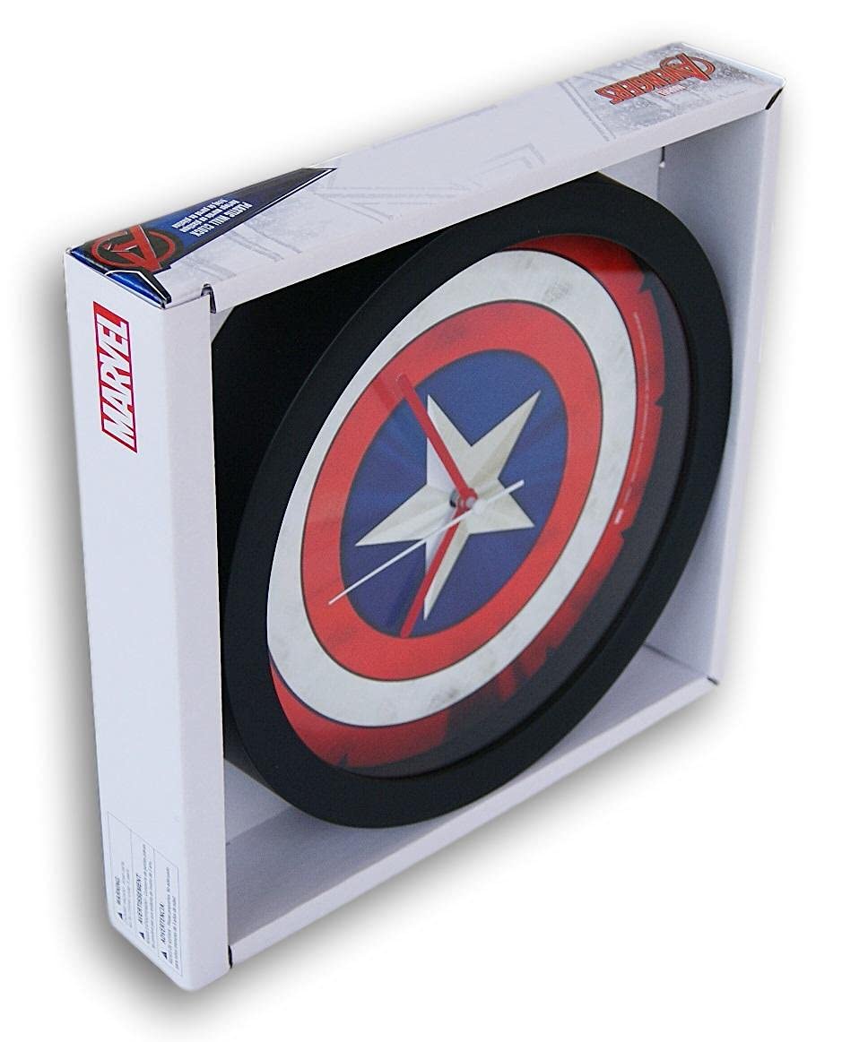 Summer Decor Captain America Themed Analog Wall Clock - 9.5 Inch Diameter