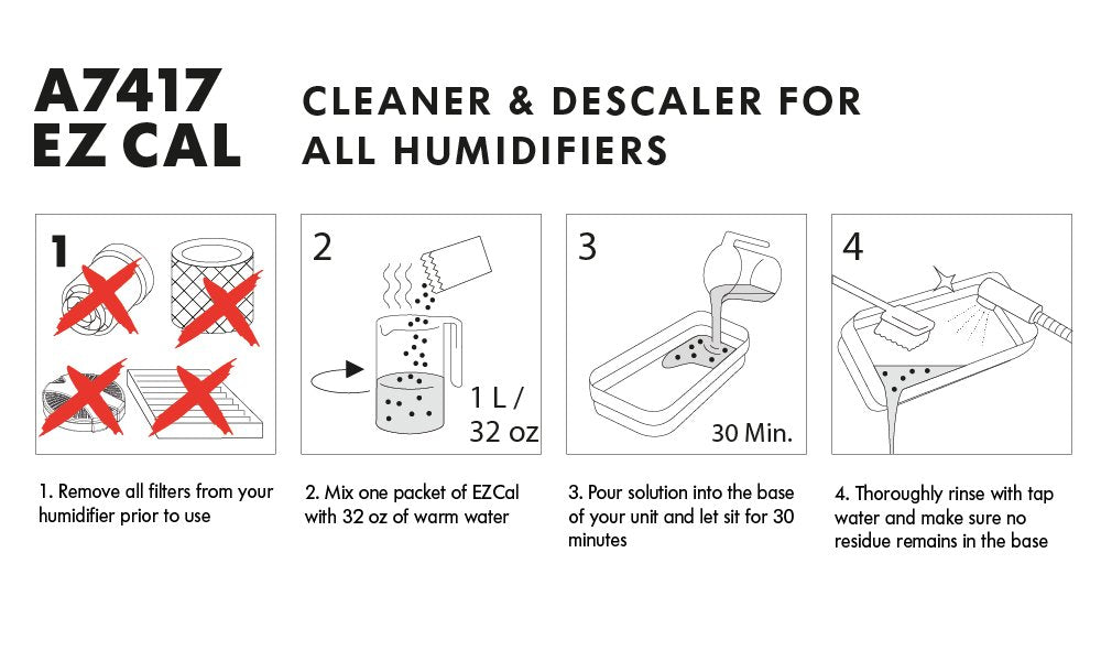 BONECO EZCal 7417 Humidifier Cleaner & Descaler, 3 Count (Pack of 1), White