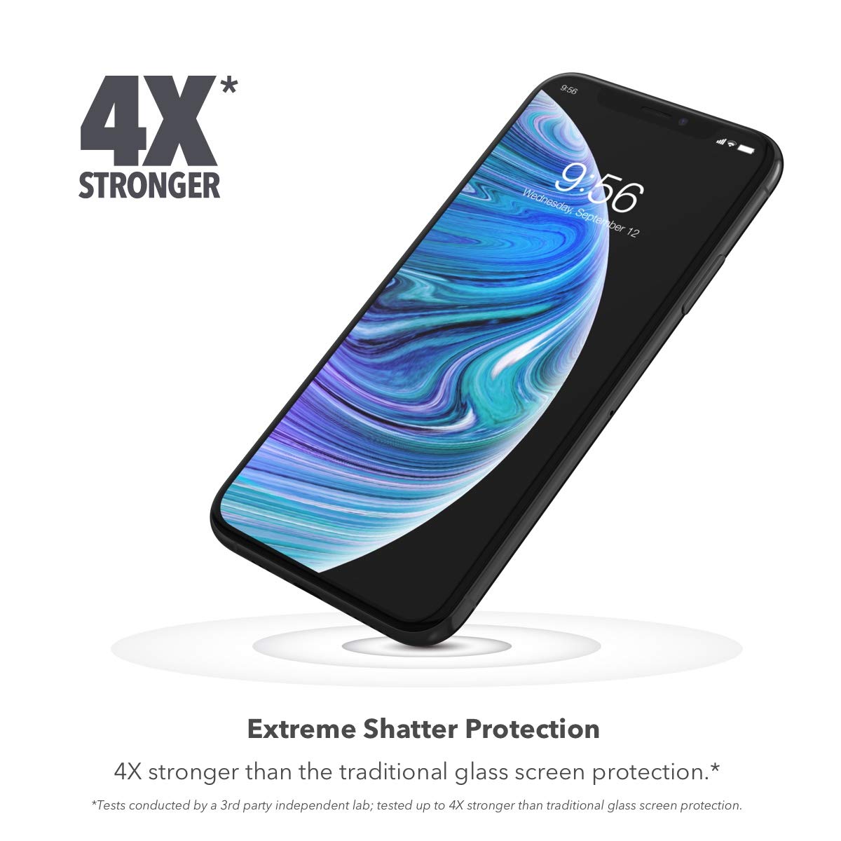 ZAGG InvisibleShield Glass Elite Screen Protector - Made for Apple iPhone Xs Max - Case Friendly Screen - Impact & Scratch Protection