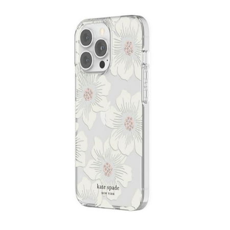 kate spade new york - Protective Hard Shell Case for Apple® iPhone® 11 Pro Max - Cream With Stones/Hollyhock Floral Clear