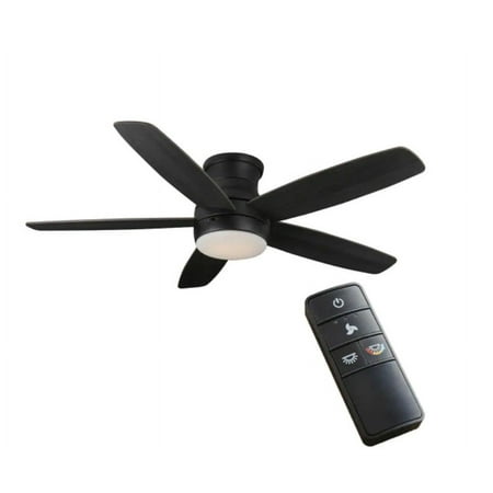Home Decorators Collection Ashby Park 52 in. White Color Changing Integrated LED Matte Black Indoor Ceiling Fan with Light Kit and Remote Control