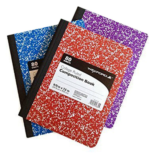 Wexford Wide Ruled Assorted Colors Composition Book 9.75 in x 7.5 in