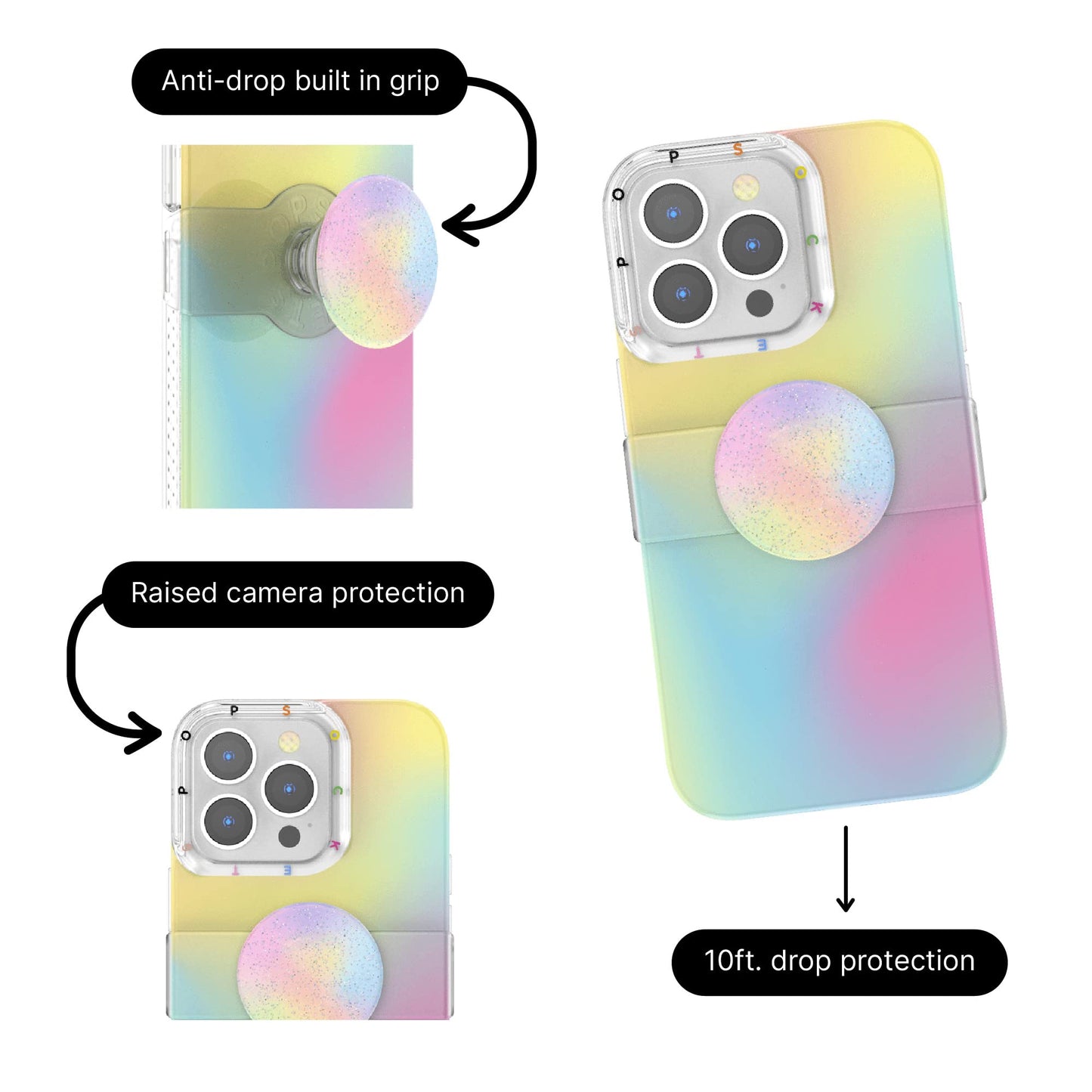 PopSockets: iPhone 13 Pro Case with Phone Grip and Slide, Phone Case for iPhone 13 Pro - Abstract