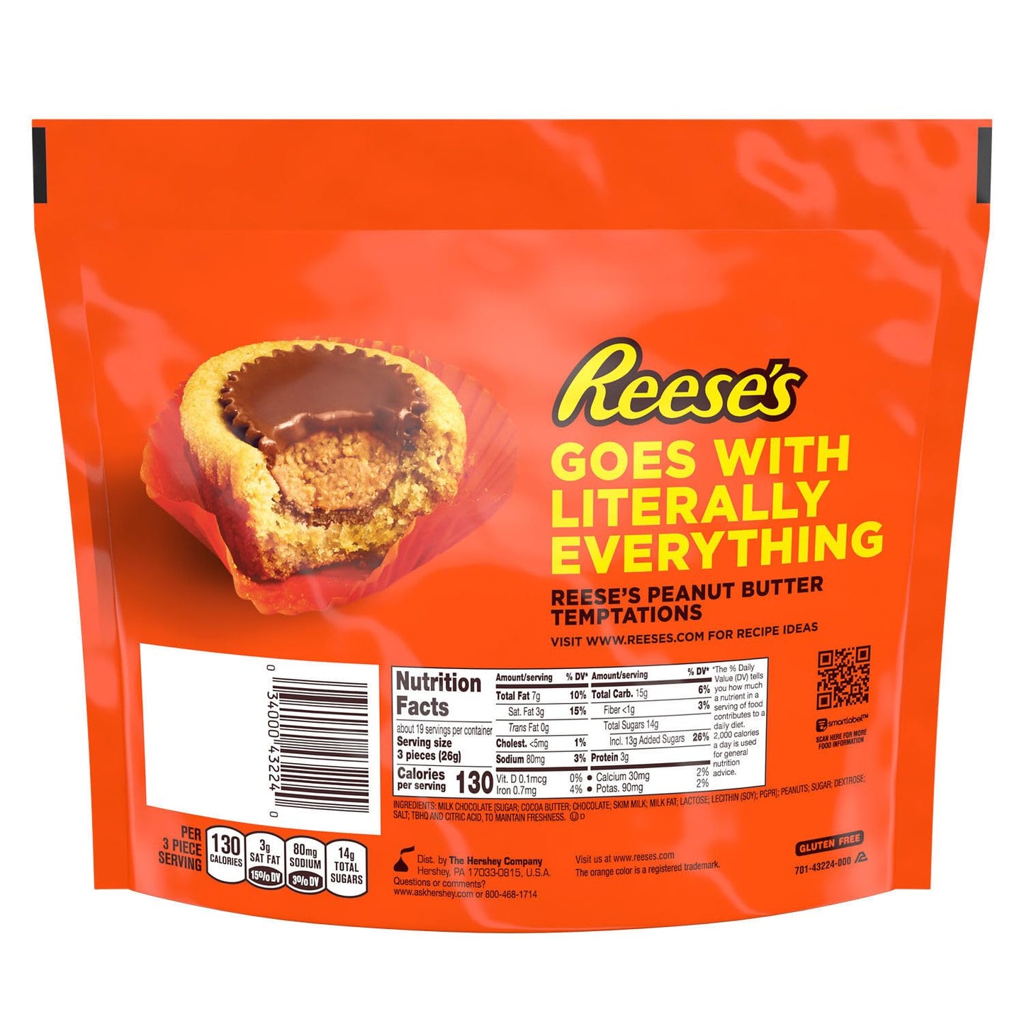 REESE'S Miniatures Milk Chocolate Peanut Butter Cups, Easter Candy Family Pack, 17.6 oz