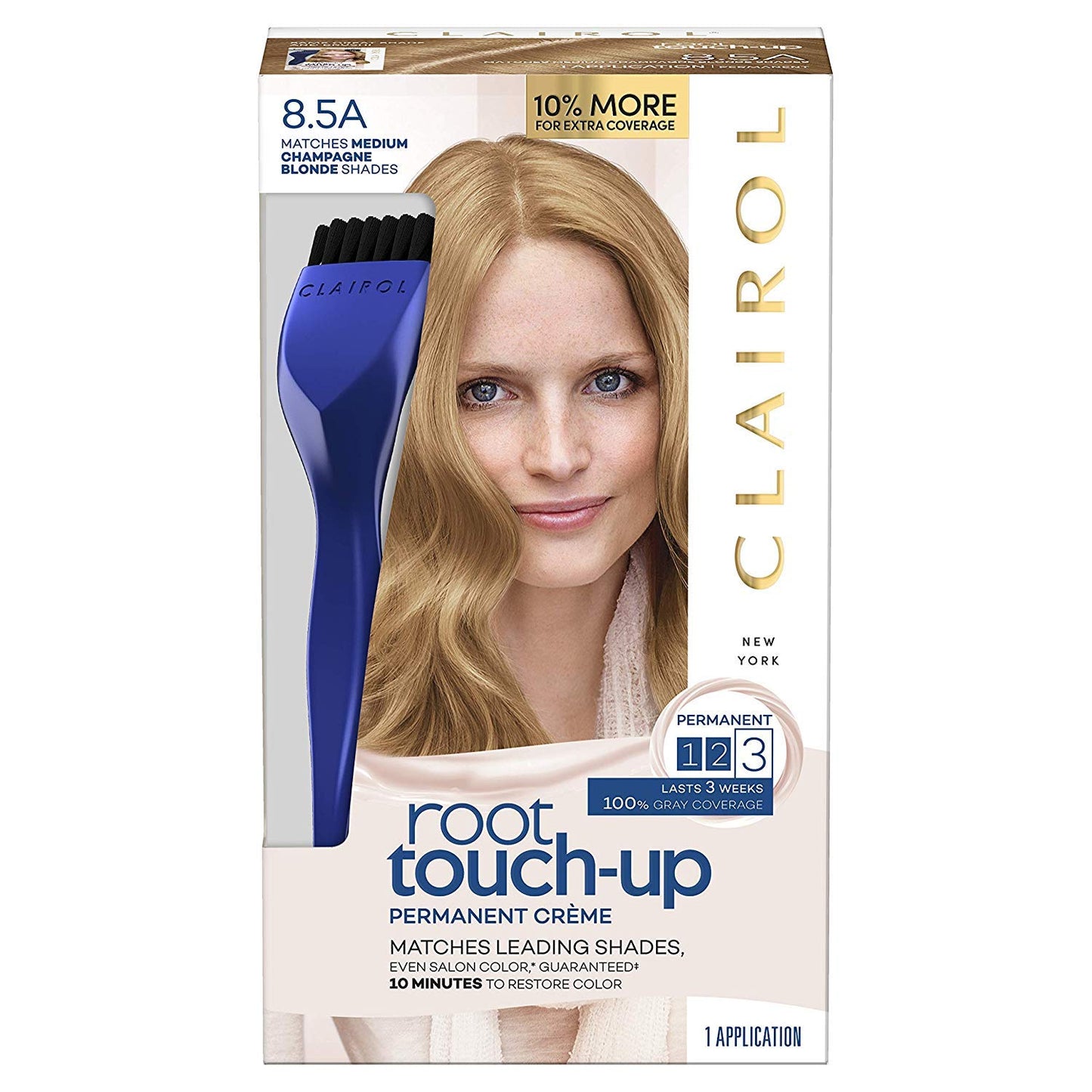 Clairol Root Touch-Up by Nice'n Easy Permanent Hair Dye, 8.5A Medium Champagne Blonde Hair Color, Pack of 1