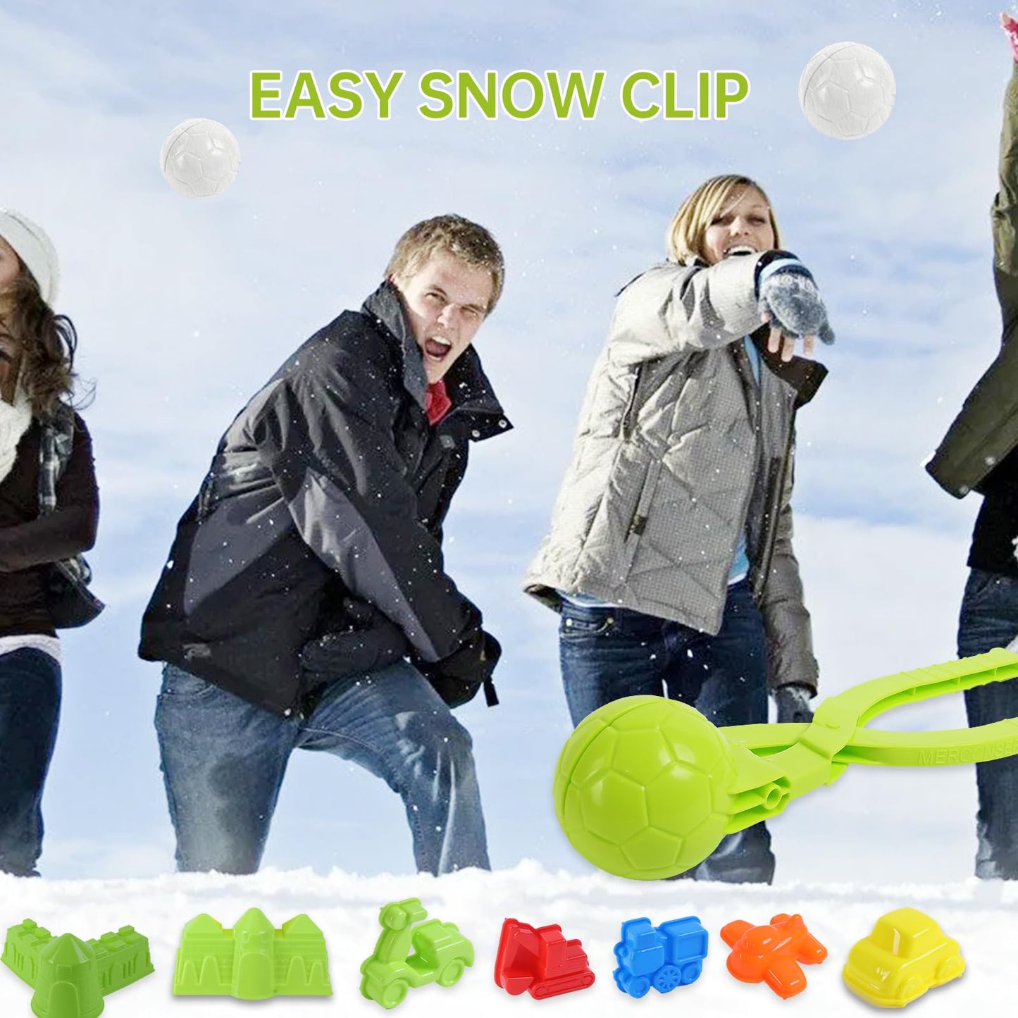 LBAIBB 16Pcs Snow Ball Makers Toys with Handle for Boys Girls of Duck Penguin Snowman for Kids Adults Outdoor Winter Snow Toys Kit with Storage Bag Maker Tool Winter Snow Toys Kit