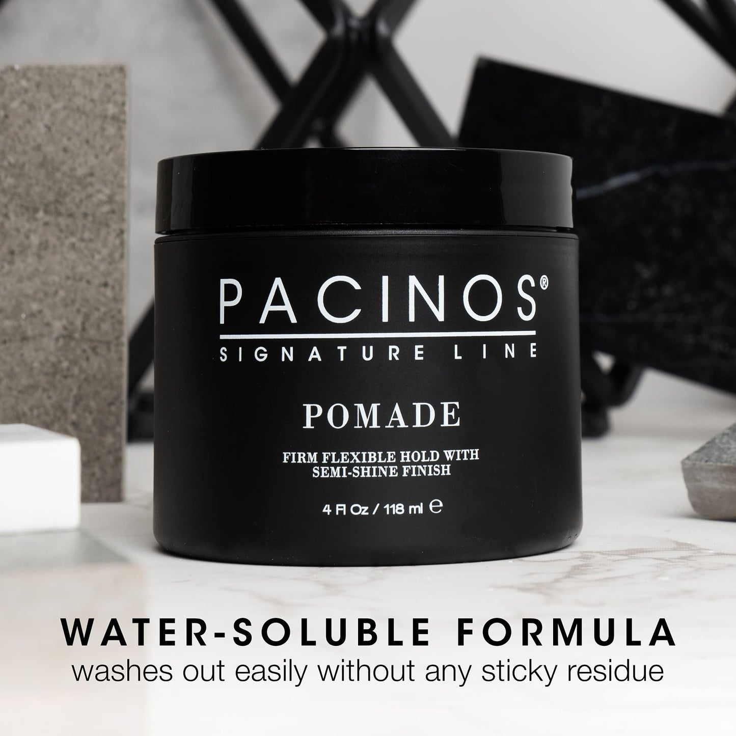 Pacinos Pomade - Flexible Hold, Frizz Control - High Shine Pomade for All Hair Types - 4oz
