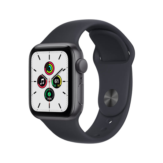 Apple Watch SE (Gen 1) [GPS 40mm] Smart Watch w/Space Grey Aluminium Case with Midnight Sport Band. Fitness & Activity Tracker, Heart Rate Monitor, Retina Display, Water Resistant - Like New