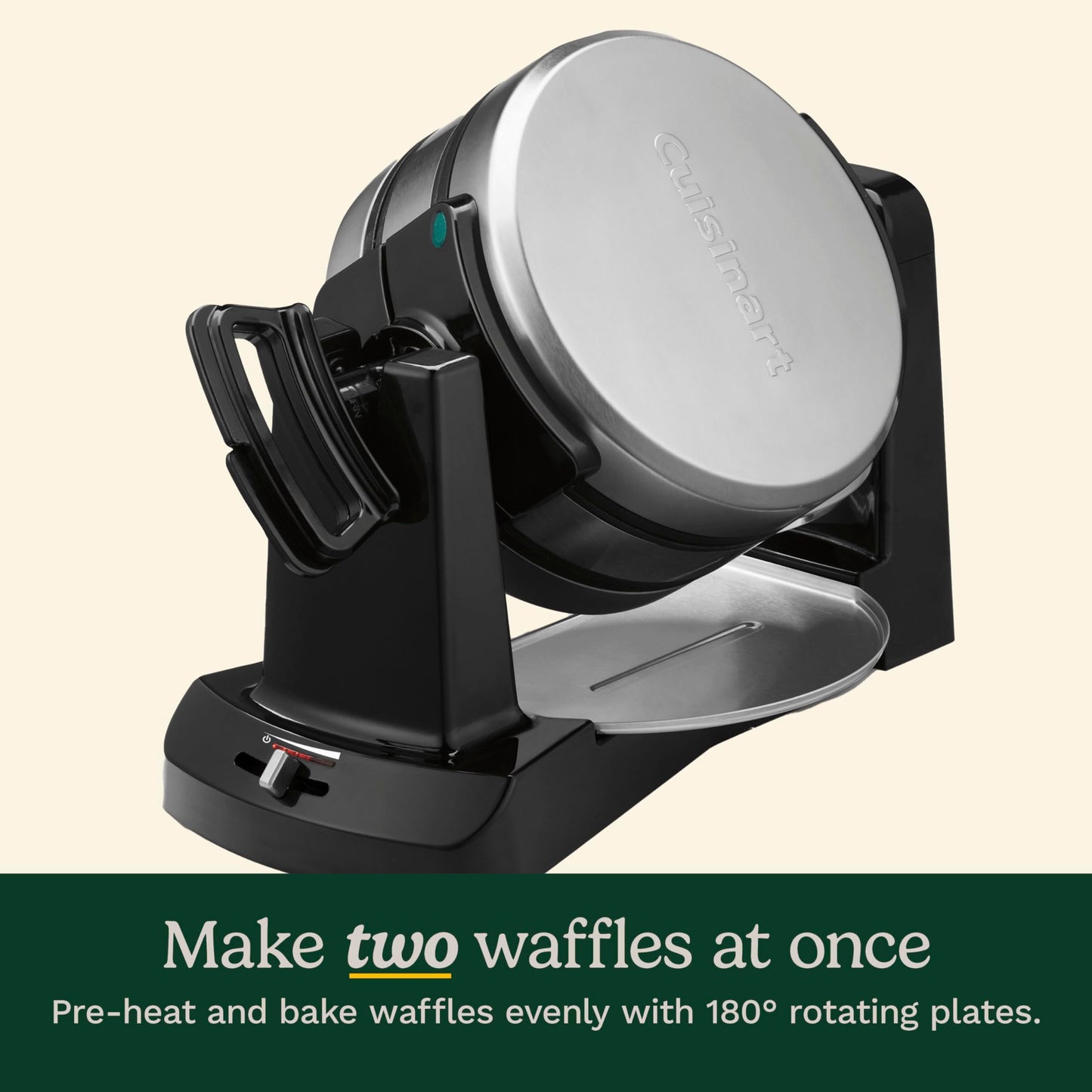Cuisinart WAF-F40 Double Flip Belgian Waffle Maker, 1400 watts, New Black/Stainless - Like New