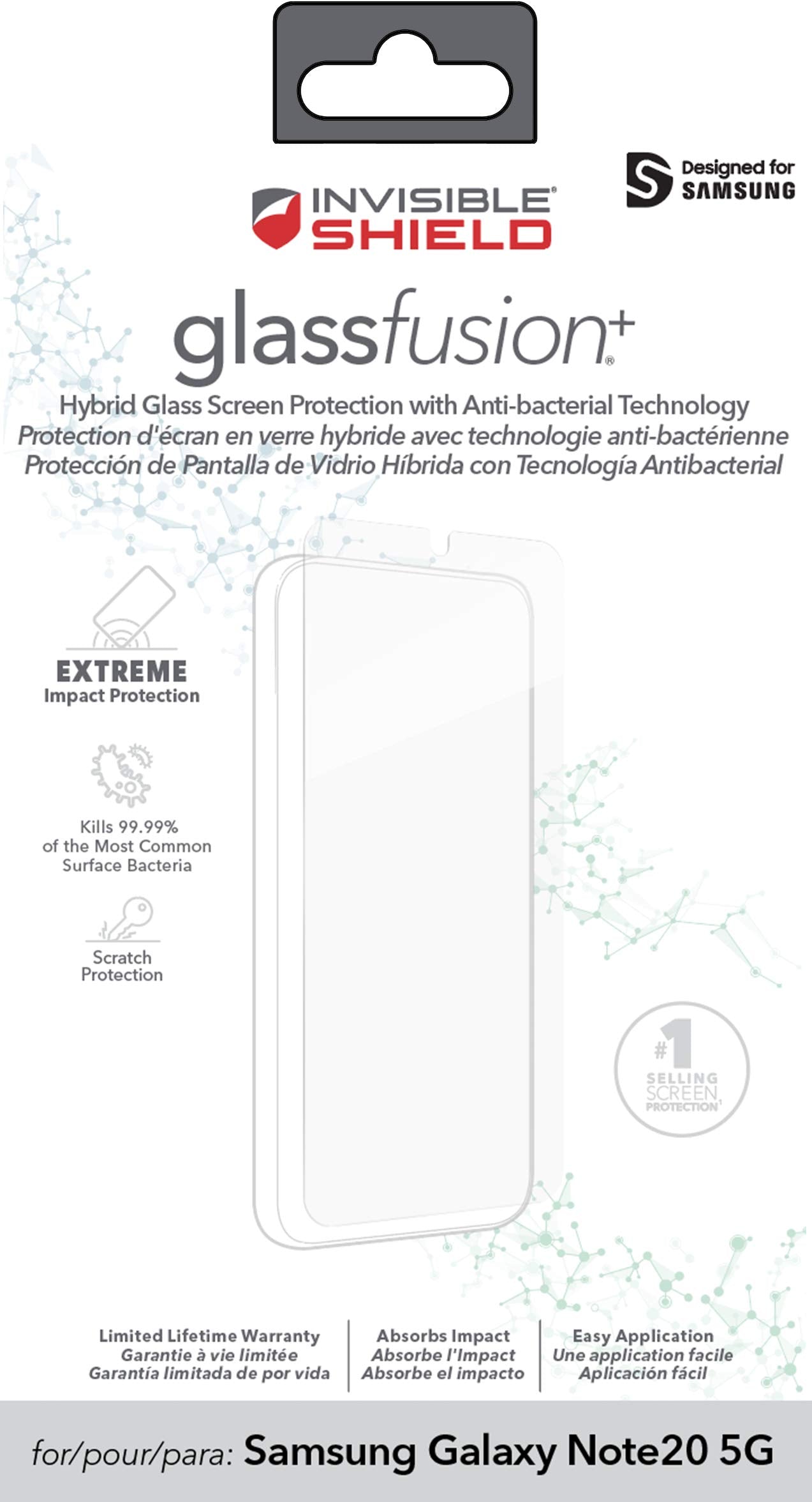 ZAGG Invisbleshield Glass Fusion Plus - Engineered Hybrid Glass - Screen Protector - Made for Samsung Note 20 - Clear (200106616)