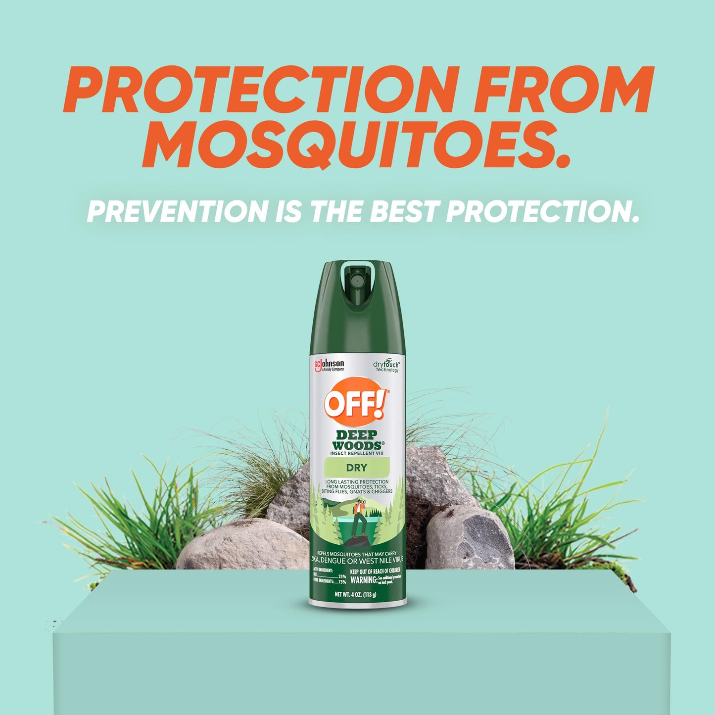OFF! Deep Woods Insect Repellent Aerosol, Dry, Non-Greasy Formula, Bug Spray with Long Lasting Protection from Mosquitoes, 4 Oz, 2 Count