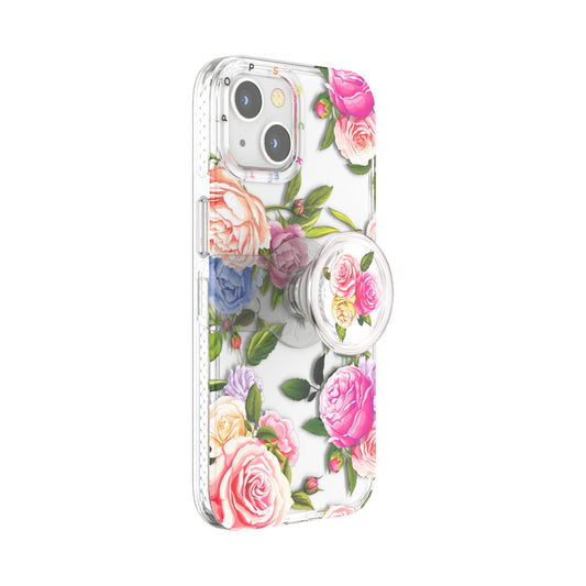 PopSockets iPhone 13 Case with Phone Grip and Slide, Phone Case for iPhone 13 - Vintage Floral