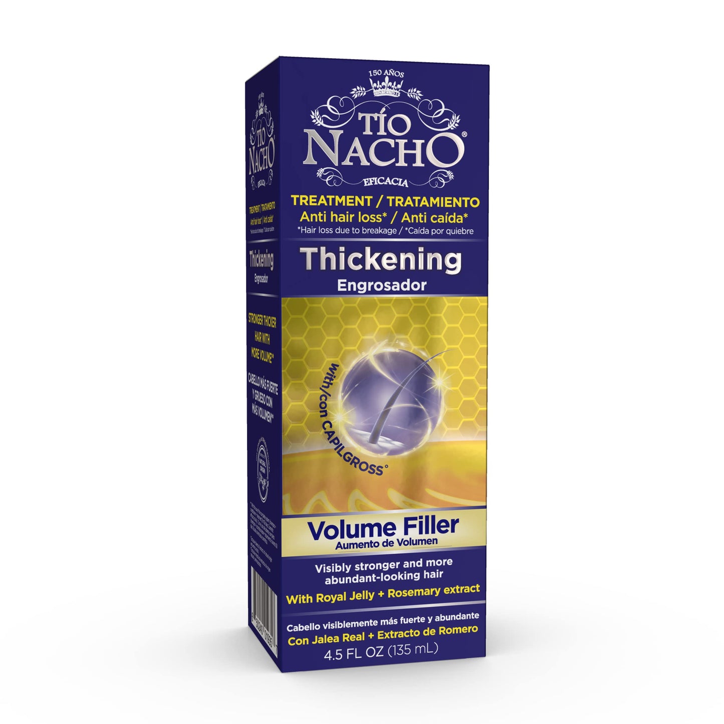 Tio Nacho Thickening Volume Filler Treatment with Royal Jelly, 4.5 Oz: Anti-Hair Loss, Strengthens & Increases Hair Diameter, Natural Extracts for Abundant-Looking Hair