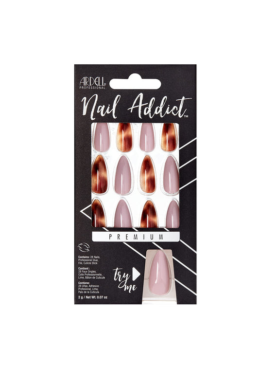 Ardell Nail Addict Premium Artificial Nail Set, Amber Glass
