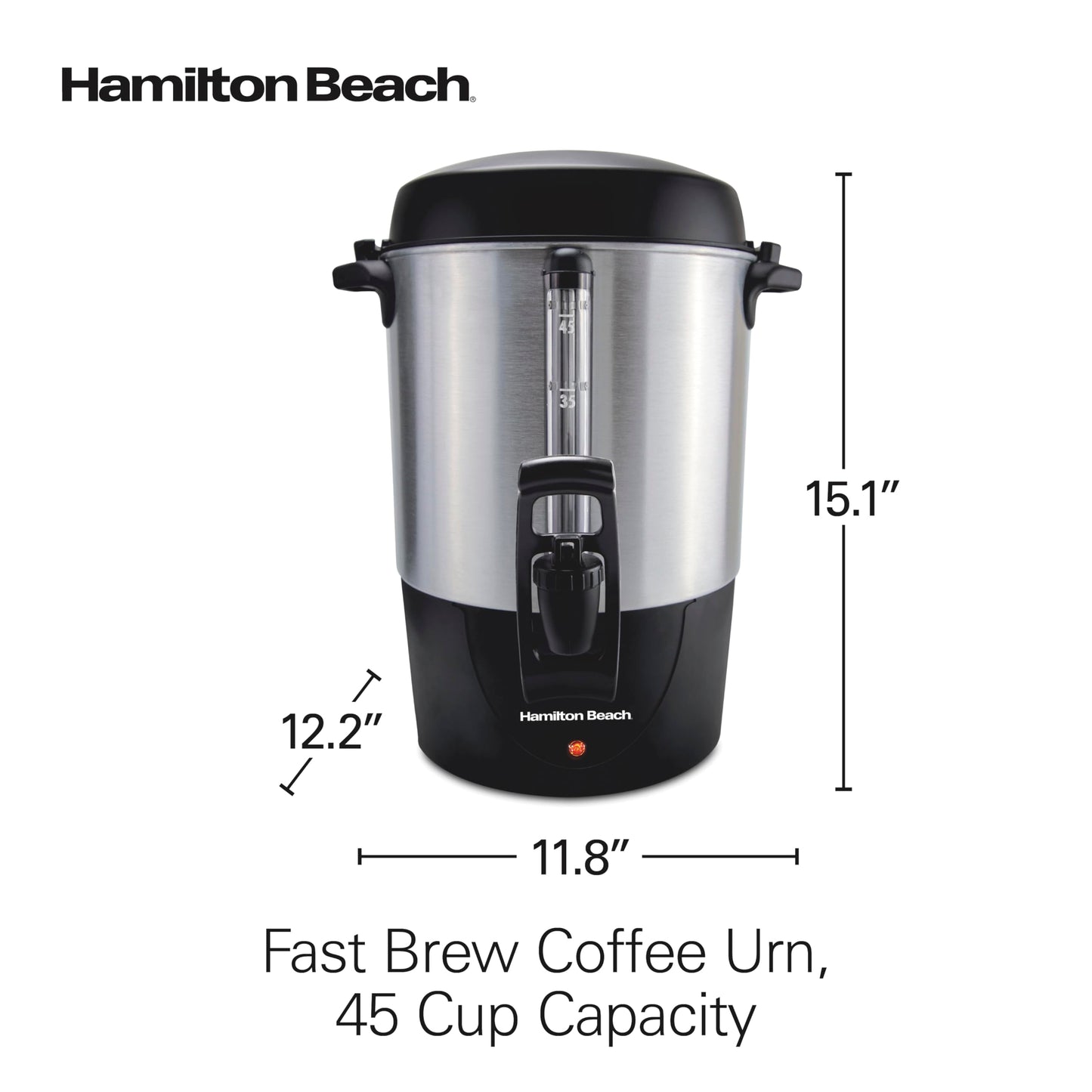 Hamilton Beach 45 Cup Fast Brew Coffee Urn and Hot Beverage Dispenser, 40521 - Like New