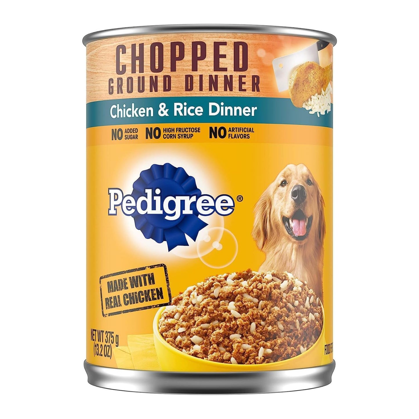 Pedigree Chopped Ground Dinner Chicken & Rice Canned Dog Food 13.2 Ounces