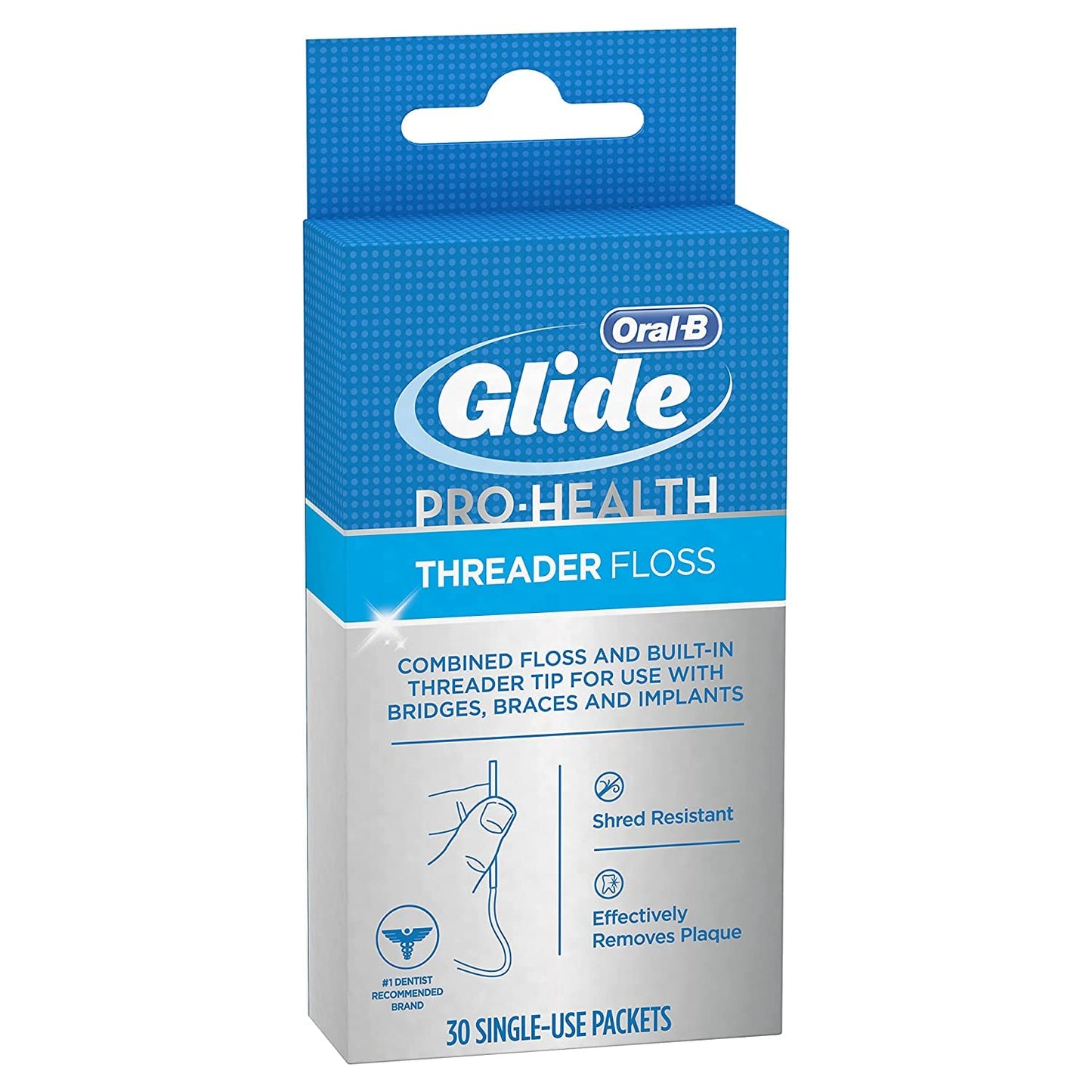 Glide Threader Floss, 30 Single-Use Packets each