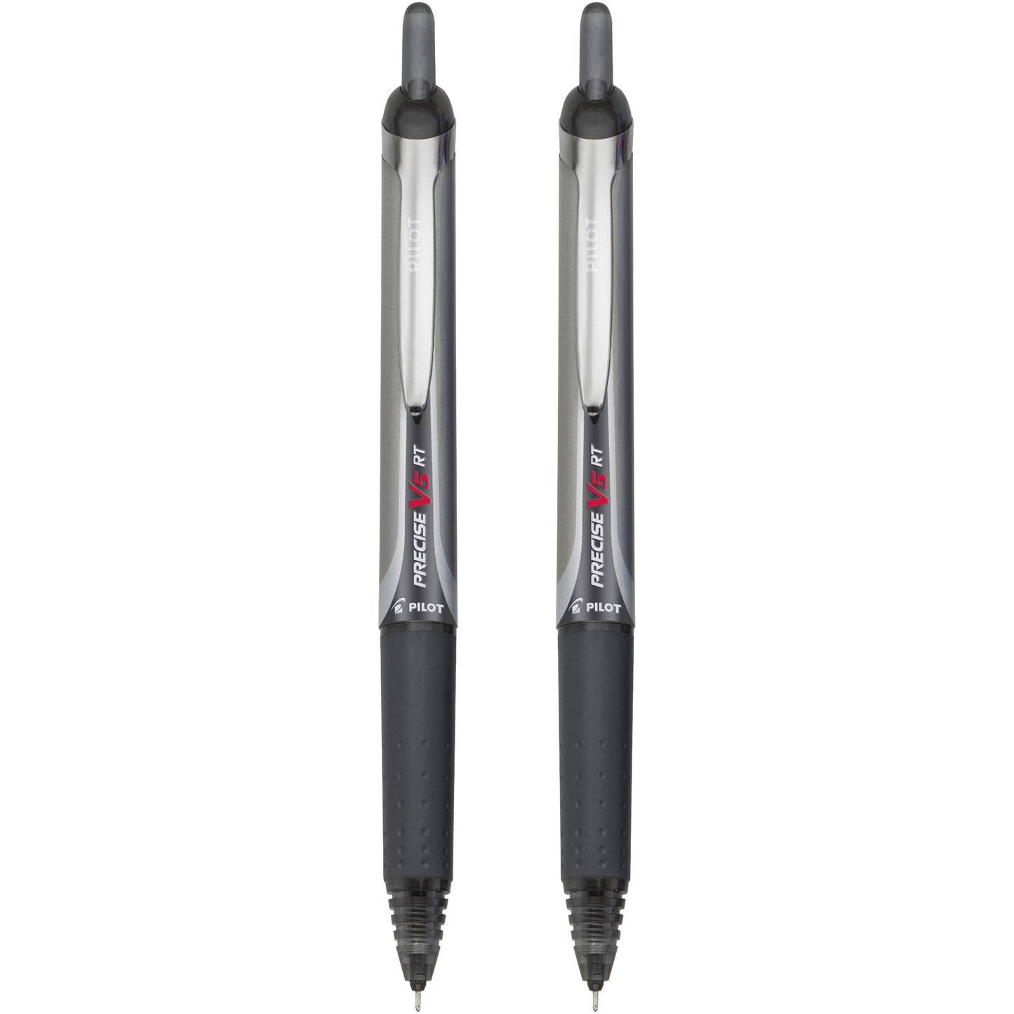 PILOT Precise V5 RT Refillable & Retractable Liquid Ink Rolling Ball Pens, Extra Fine Point (0.5mm) Black Ink, 2-Pack (26050)