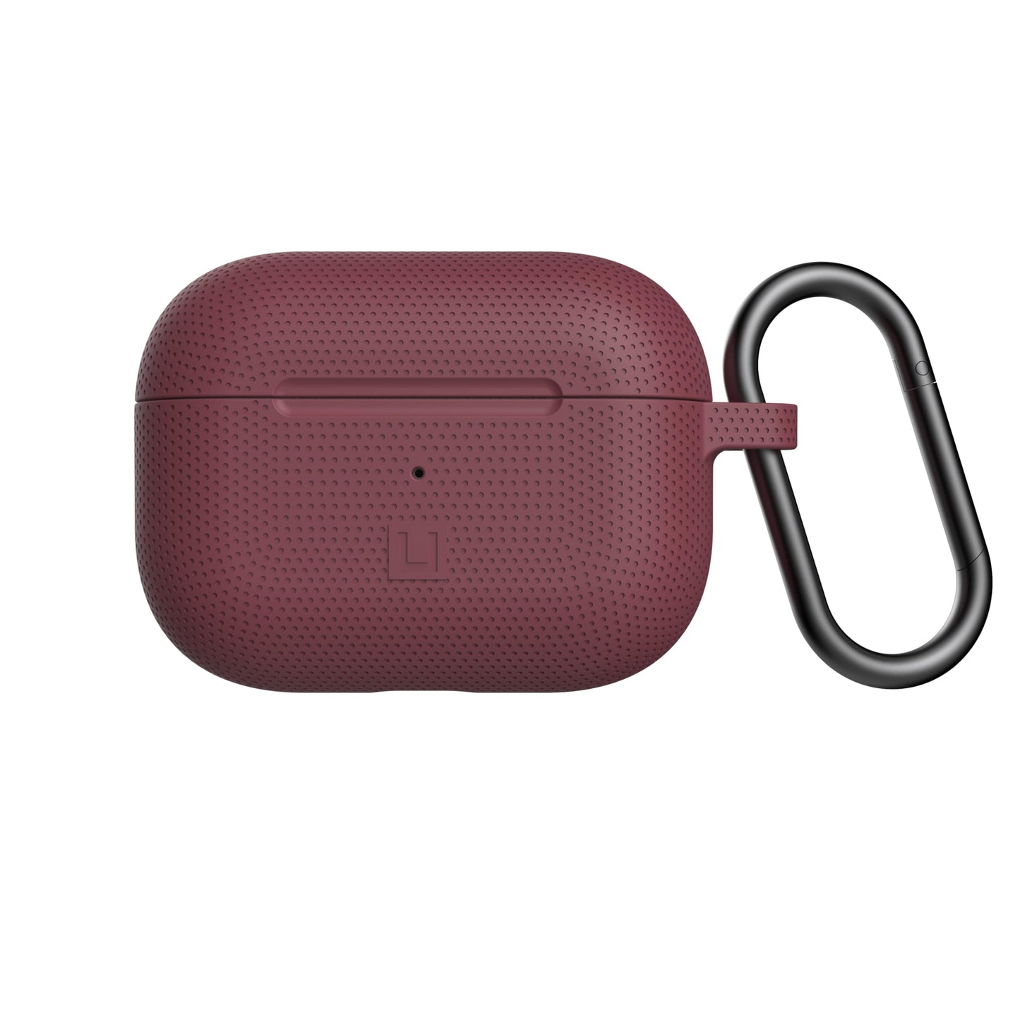 [U] by UAG Compatibile with AirPod Pro Case Soft Smooth Silicone Stylish Dot Pattern Protective Cover with Carabiner Keychain, Aubergine