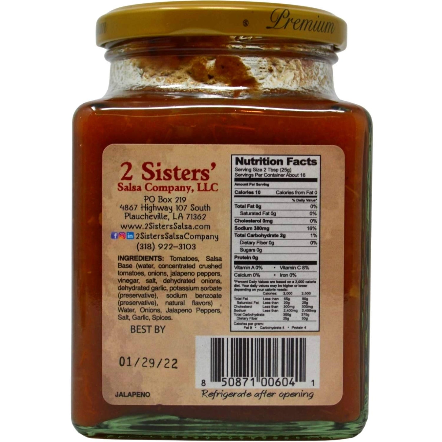 2 Sisters' Salsa Jalapeno Style Salsa 16oz , pack of 1