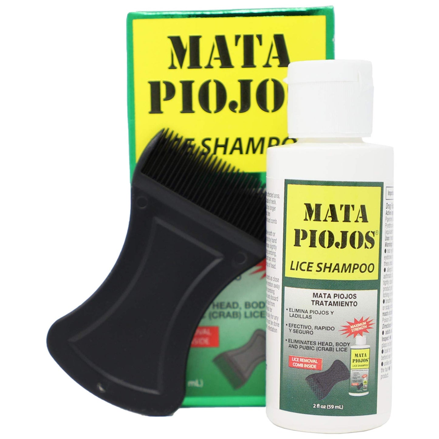 Mata Piojos, Lice and Nit Treatment Shampoo, For Kids and Adults, 2 FL Oz, Bottle
