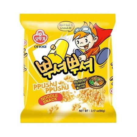 Ottogi Ppushu Ppushu Noodle Snack, Bulgogi Flavor, 3.17 oz
