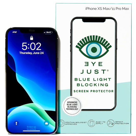 EyeJust Blue Light Blocking Screen Protector, Compatible with XS Max /11 Pro Max, Anti-UV Eye Protection, Relieve Eye Strain, Premium Full Screen Coverage