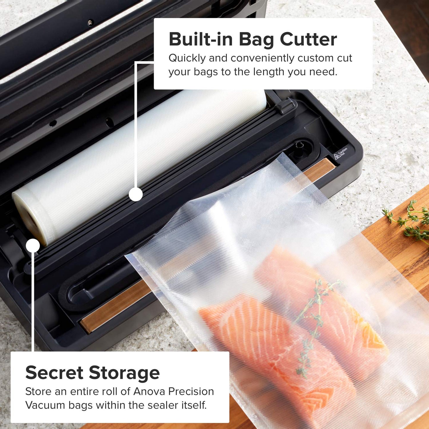 Anova Culinary Precision Vacuum Sealer Pro, Includes 1 Bag Roll, For Sous Vide and Food Storage, black, medium - Like New