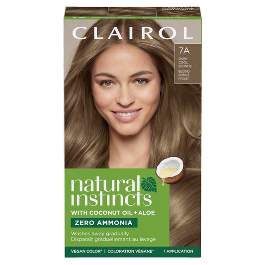 Clairol Natural Instincts Demi-Permanent Hair Dye, 7A Dark Cool Blonde Hair Color, Pack of 1