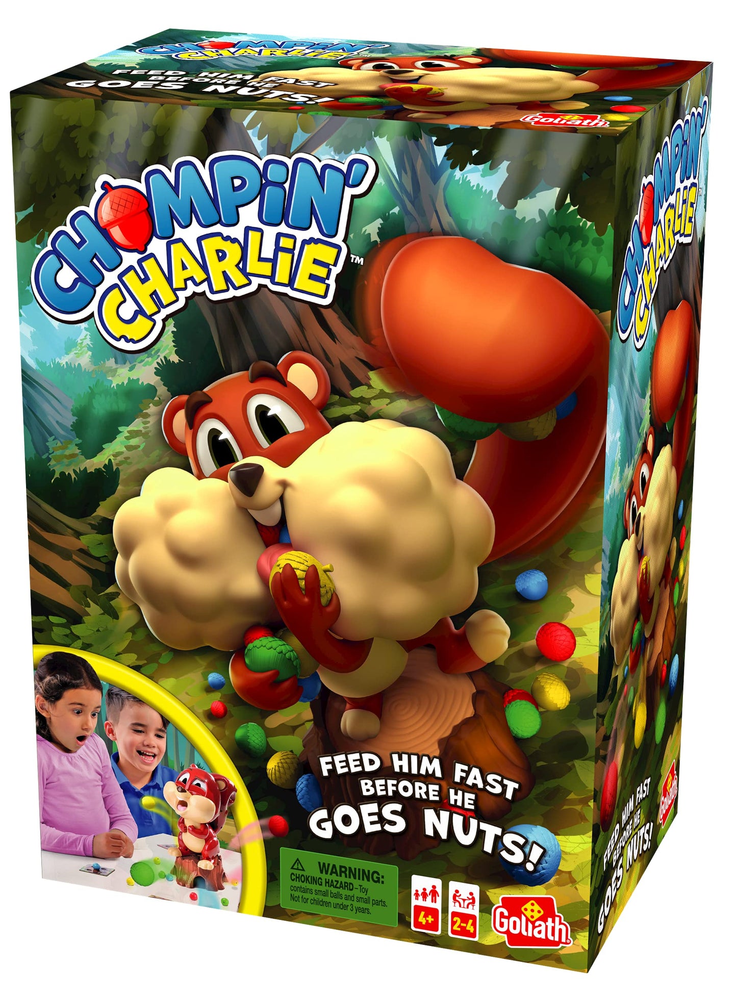 Chompin' Charlie Game - Feed The Squirrel Acorns and Race to Collect Them When They Scatter by Goliath
