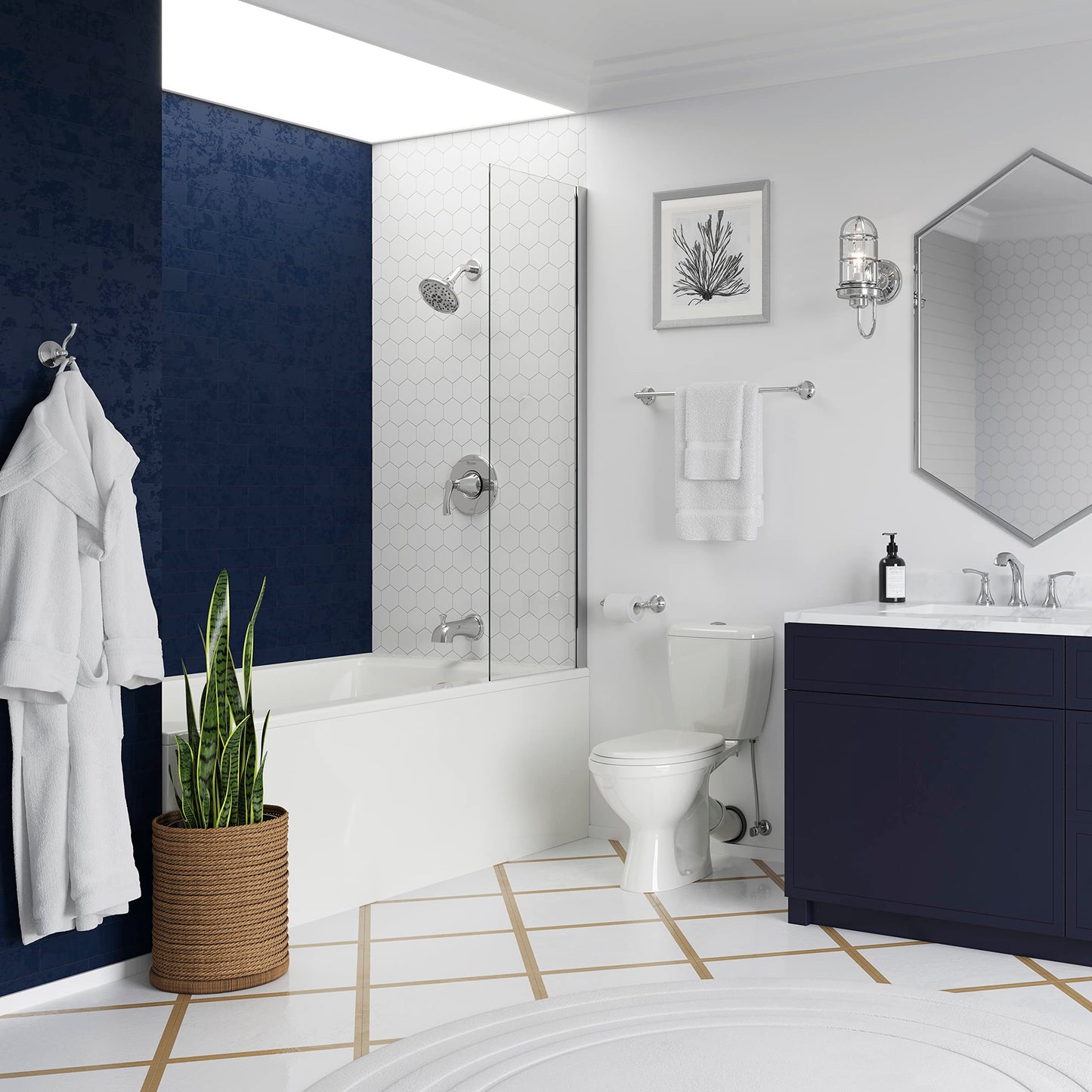 Pfister Visalia Towel Hook, Bathroom Towel Hook, Wall-Mounted, Screw-In, Polished Chrome Finish, BRHVSL0C