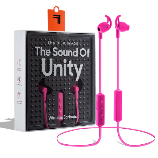 Sharper Image The Sound of Unity Wireless Earbuds, Bluetooth 5.0 Connectivity, Includes 4 Ergonomic Comfort Ear Tips, Built-in Mic + Controls, 7 Hours Playtime Per Charge, Active & Sport Design