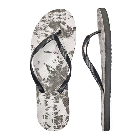 Flip Flop Sandals for Woman with Design Print, Great for Beach or Casual Wear (Black w/Print, US Footwear Size System, Adult, Women, Numeric Range, Medium, 9, 10)