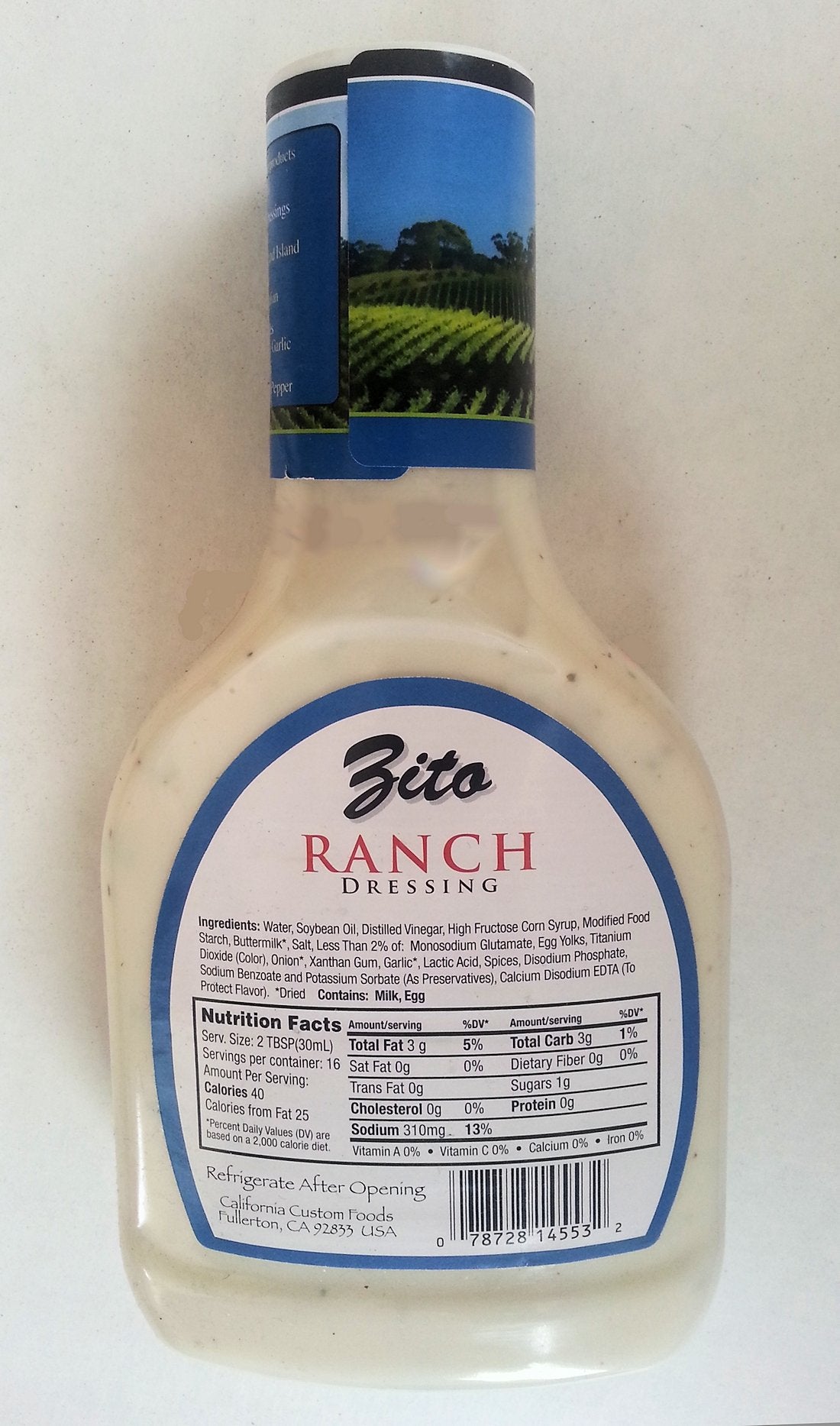RANCH Dressing by Zito Salad Dinner Food (2 Pack) 16 Fl Oz... mtc