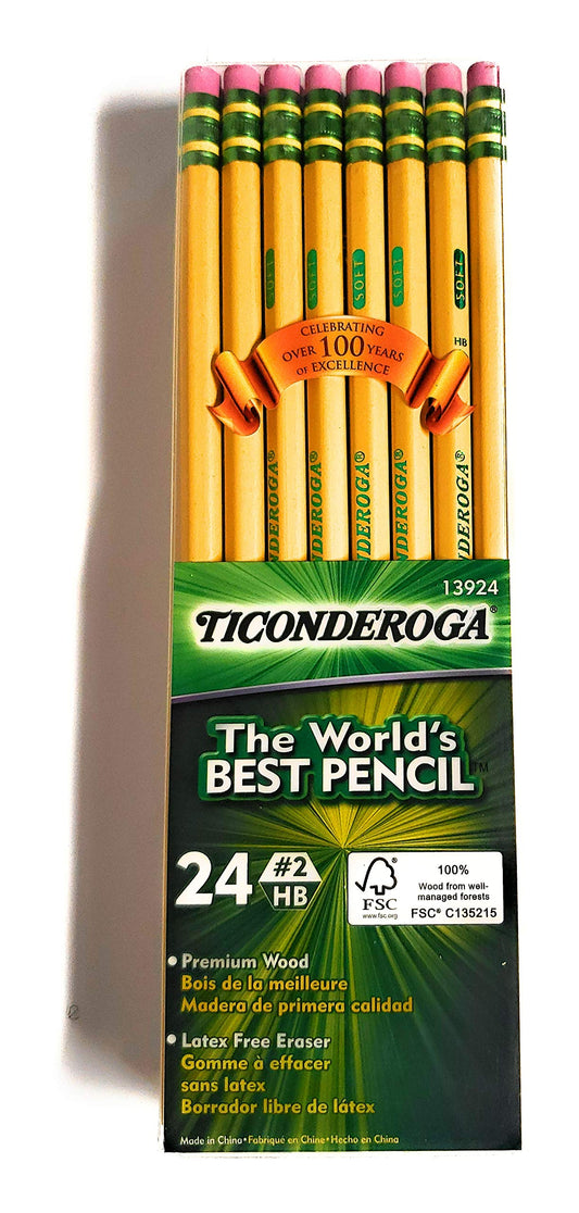 Ticonderoga 13924 #2 Yellow Pencils 24 Pack