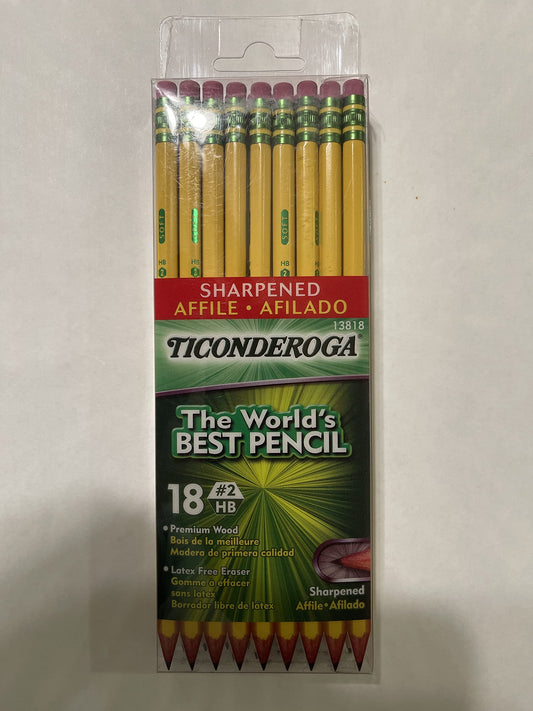 Ticonderoga 13818 #2 Sharpened The World's Best Pencil™ 18 Count