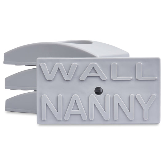 Wall Nanny (4 Pack - Made in USA) Indoor Baby Gate Wall Protector - No Safety Hazard on Bottom Spindles - Small Saver Pad Saves Trim & Paint - Best Dog Pet Child Walk Thru Pressure Gates Guard (Gray)