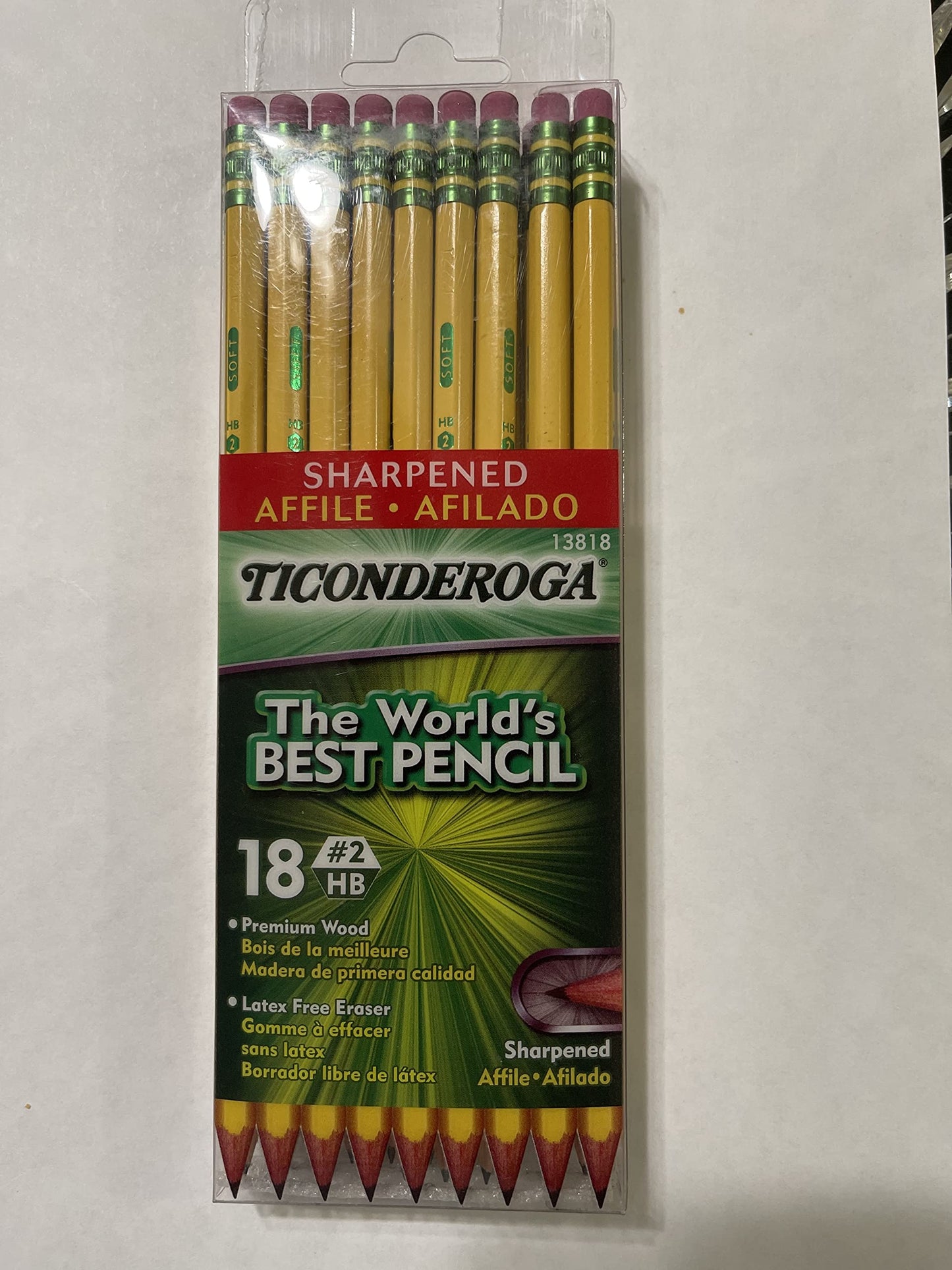 Ticonderoga 13818 #2 Sharpened The World's Best Pencil™ 18 Count