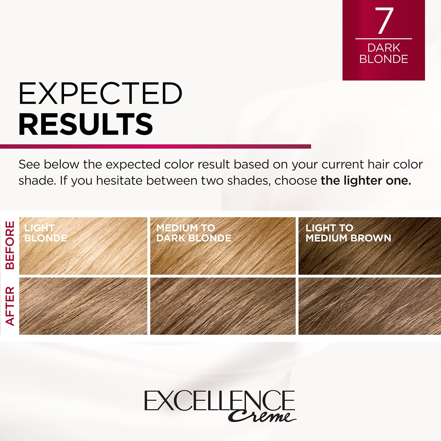 L'Oreal Paris Excellence Creme Permanent Triple Care Hair Color, 7 Dark Blonde, Gray Coverage For Up to 8 Weeks, All Hair Types, Pack of 1