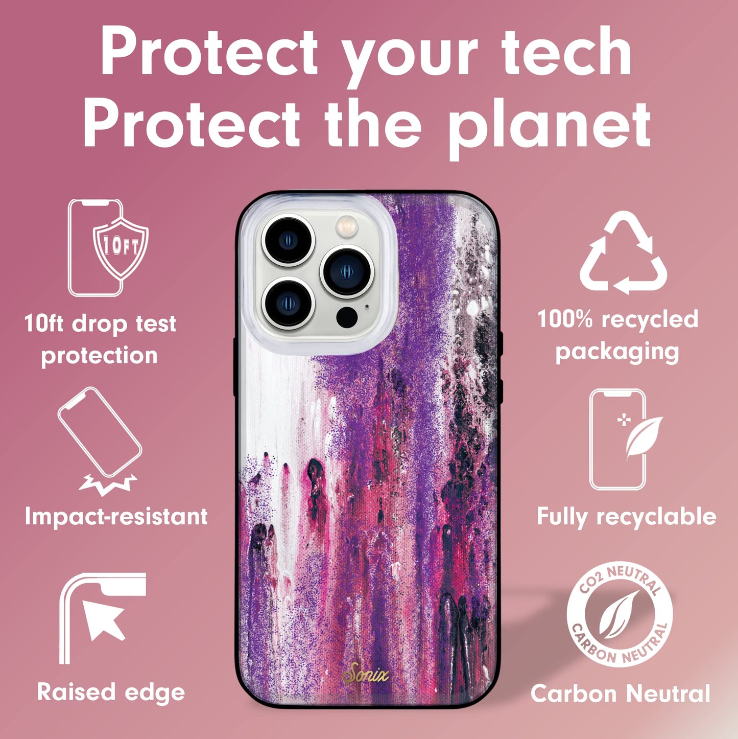 Sonix Phone Case for iPhone 13 Pro Max / 12 Pro Max | Compatible with MagSafe | 10ft Drop Tested | Purple Rain
