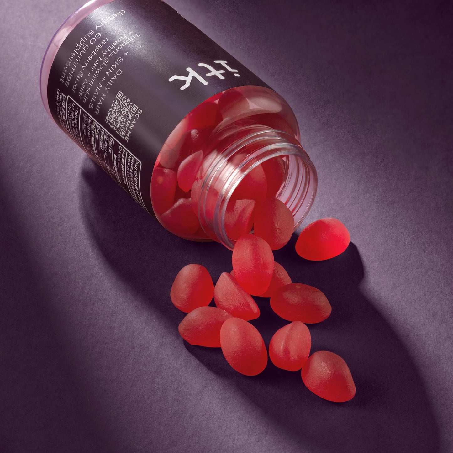 ITK Daily Hair + Skin + Nails Supplement Gummies with Biotin | Raspberry | 30-Day Supply, 60 Ct