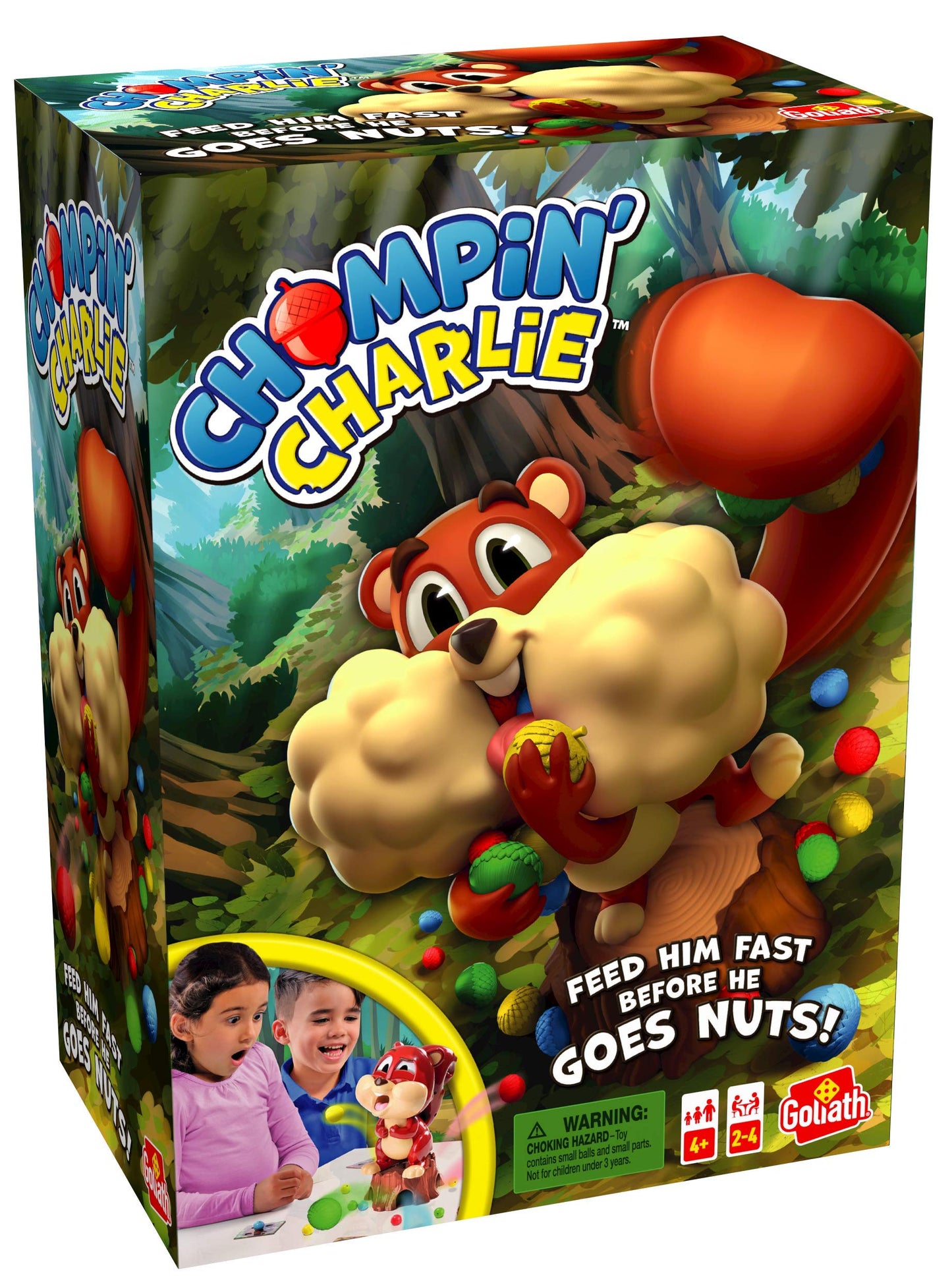 Chompin' Charlie Game - Feed The Squirrel Acorns and Race to Collect Them When They Scatter by Goliath