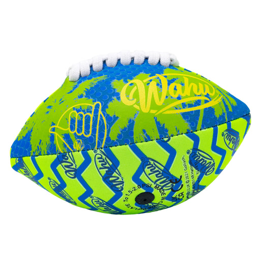 Wahu 100% Waterproof Mini Beach Football with Real Laces for in and Out of Water Play, 6.5" Outdoor Mini Football for Pool and Beach Games, Blue/Teal
